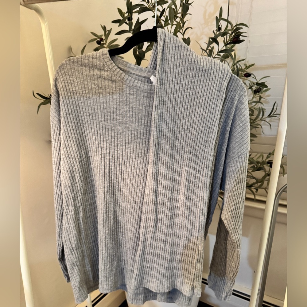 H&M Gray Ribbed Knit Sweater Set Size S